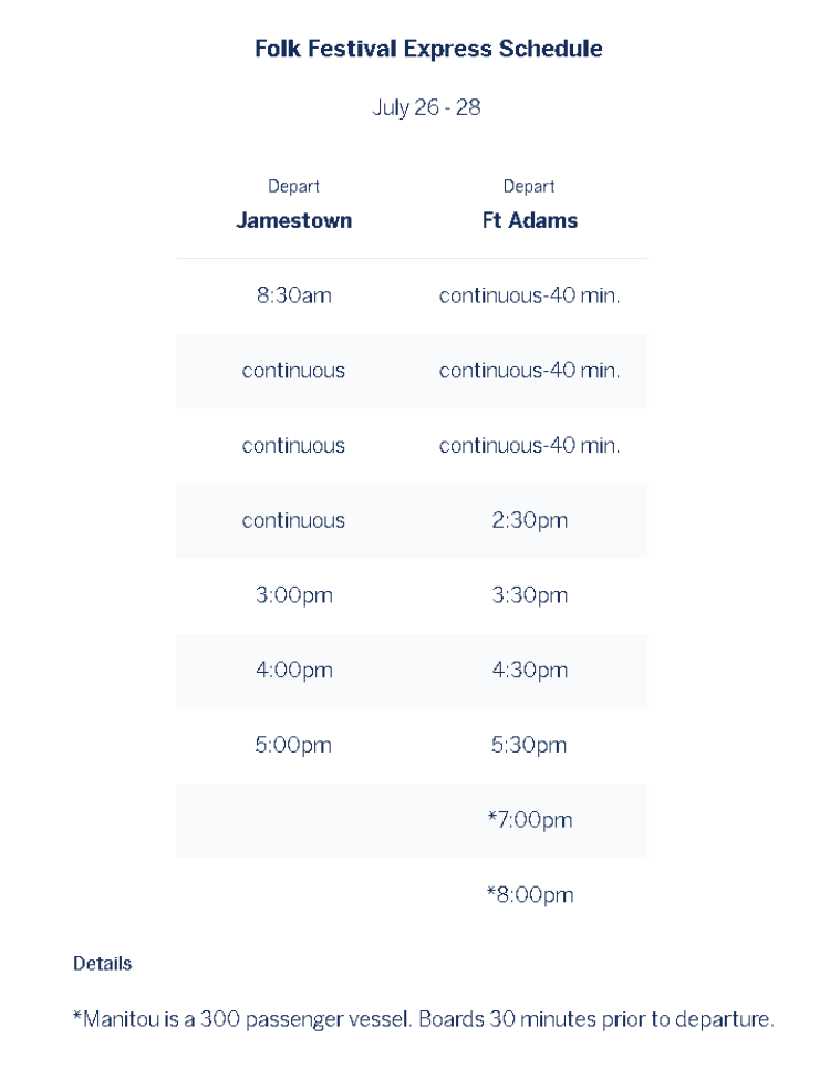 Routes and Schedule Jamestown Newport Ferry Conanicut Marine